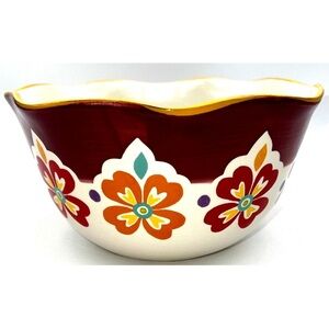 MCM Ceramic 10" The Pioneer Woman Nesting Large Scalloped Edge Serving Bowl